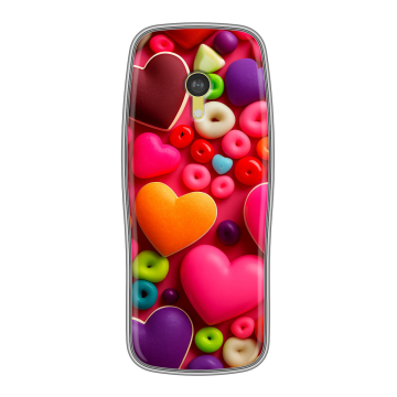 Силиконовый чехол на Nokia 3210 4G с принтом Сердечки Силиконовый чехол на Nokia 3210 4G с принтом Сердечки