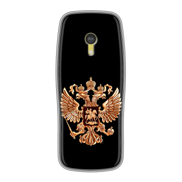 Силиконовый чехол на Nokia 3210 4G с принтом Герб России золотой