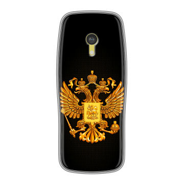 Силиконовый чехол на Nokia 3210 4G с принтом Герб России желтый