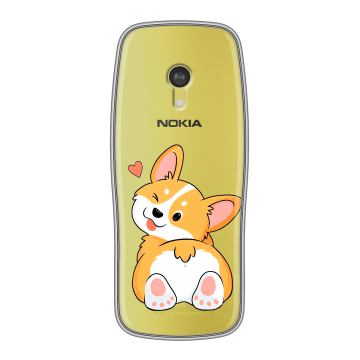 Силиконовый чехол на Nokia 3210 4G с принтом Корги
