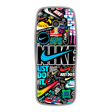 Силиконовый чехол на Nokia 3210 4G с принтом найк nike черный