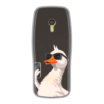 Силиконовый чехол на Nokia 3210 4G с принтом утка в очках