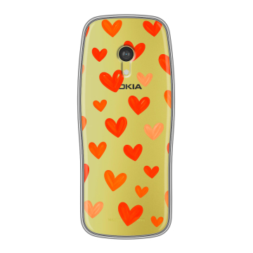Силиконовый чехол на Nokia 3210 4G с принтом Сердечки