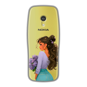 Силиконовый чехол на Nokia 3210 4G с принтом девушка цветы