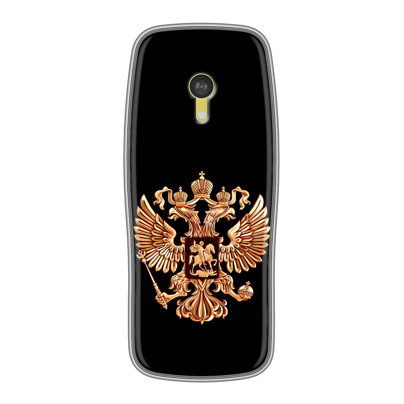 Силиконовый чехол на Nokia 3210 4G с принтом Герб России золотой Силиконовый чехол на Nokia 3210 4G с принтом Герб России золотой