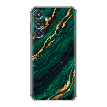 Силиконовый чехол на Samsung Galaxy M35 с принтом Мрамор зеленое золото