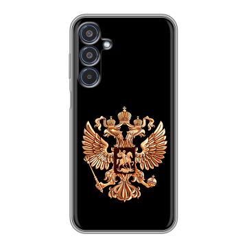 Силиконовый чехол на Samsung Galaxy M35 с принтом Герб России золотой Силиконовый чехол на Samsung Galaxy M35 с принтом Герб России золотой