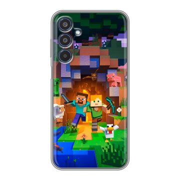 Силиконовый чехол на Samsung Galaxy M35 с принтом Майнкрафт Minecraft Силиконовый чехол на Samsung Galaxy M35 с принтом Майнкрафт Minecraft
