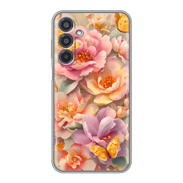 Силиконовый чехол на Samsung Galaxy M35 с принтом Цветы и бабочки Силиконовый чехол на Samsung Galaxy M35 с принтом Цветы и бабочки