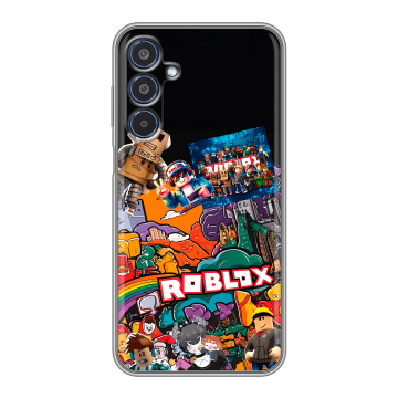 Силиконовый чехол на Samsung Galaxy M35 с принтом Roblox Роблокс