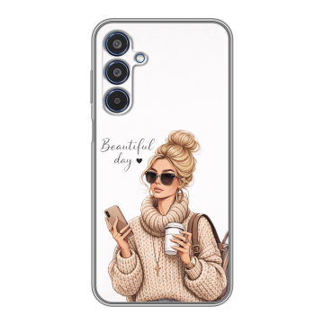 Силиконовый чехол на Samsung Galaxy M35 с принтом женский