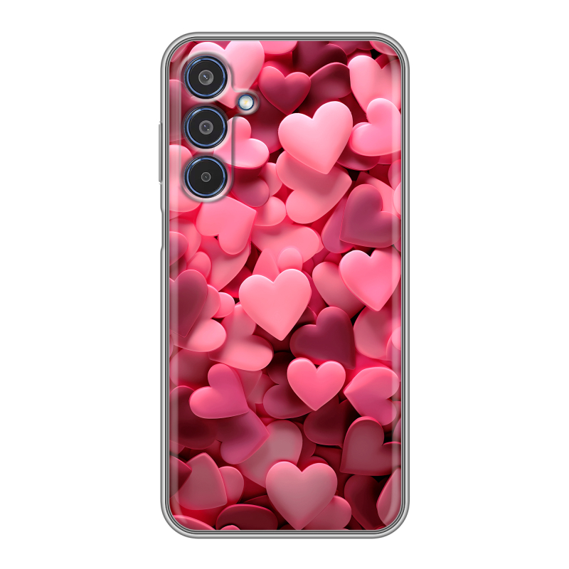 Силиконовый чехол на Samsung Galaxy M35 с принтом розовые сердечки Силиконовый чехол на Samsung Galaxy M35 с принтом розовые сердечки