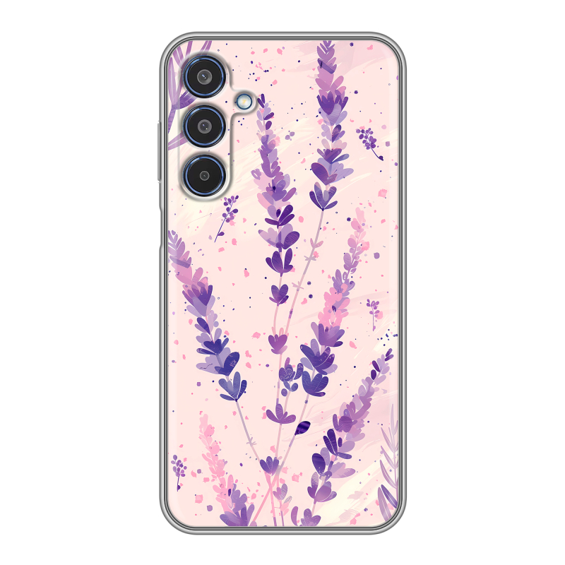 Силиконовый чехол на Samsung Galaxy M35 с принтом цветы лаванда Силиконовый чехол на Samsung Galaxy M35 с принтом цветы лаванда