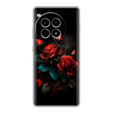 Силиконовый чехол на OnePlus Ace 3 Pro с принтом Розы красные Силиконовый чехол на OnePlus Ace 3 Pro с принтом Розы красные