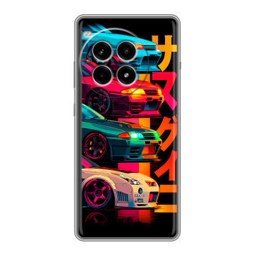 Силиконовый чехол на OnePlus Ace 3 Pro с принтом Гоночные машины