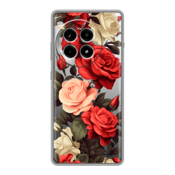 Силиконовый чехол на OnePlus Ace 3 Pro с принтом Розы