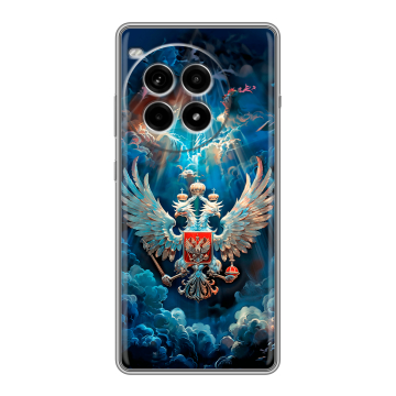 Силиконовый чехол на OnePlus Ace 3 Pro с принтом Герб флаг России