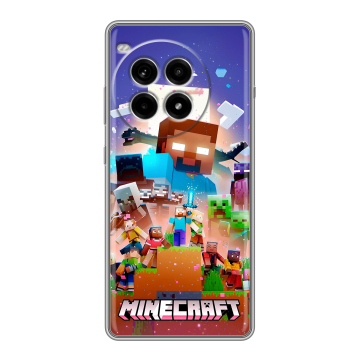 Силиконовый чехол на OnePlus Ace 3 Pro с принтом Майнкрафт Minecraft
