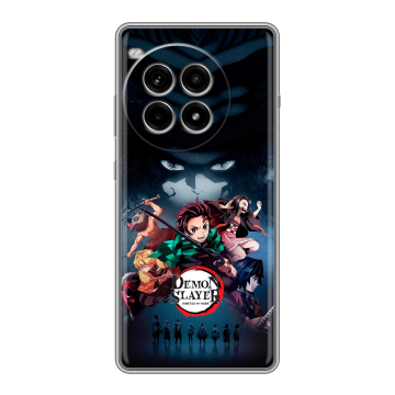 Силиконовый чехол на OnePlus Ace 3 Pro с принтом Demon Slayer Клинок рассекающий демонов