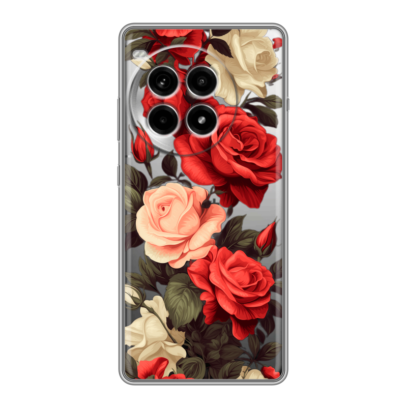 Силиконовый чехол на OnePlus Ace 3 Pro с принтом Розы Силиконовый чехол на OnePlus Ace 3 Pro с принтом Розы