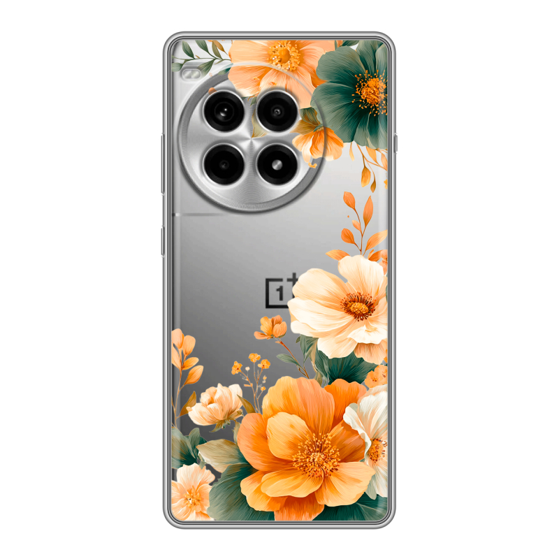 Силиконовый чехол на OnePlus Ace 3 Pro с принтом Цветы принт Силиконовый чехол на OnePlus Ace 3 Pro с принтом Цветы принт