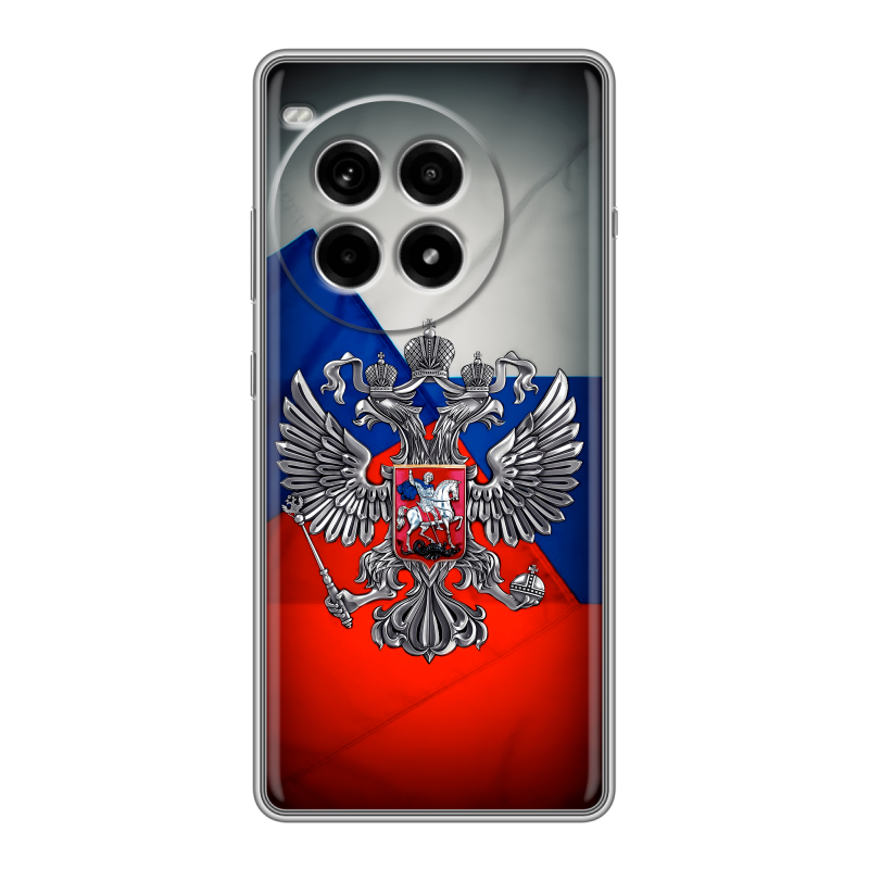 Силиконовый чехол на OnePlus Ace 3 Pro с принтом Флаг России Силиконовый чехол на OnePlus Ace 3 Pro с принтом Флаг России
