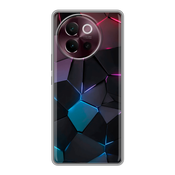 Силиконовый чехол на Vivo V40 Lite 5G с принтом Геометрия неона