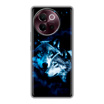 Силиконовый чехол на Vivo V40 Lite 5G с принтом Волки