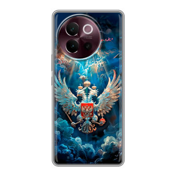 Силиконовый чехол на Vivo V40 Lite 5G с принтом Герб флаг России