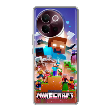 Силиконовый чехол на Vivo V40 Lite 5G с принтом Майнкрафт Minecraft Силиконовый чехол на Vivo V40 Lite 5G с принтом Майнкрафт Minecraft