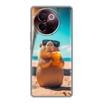 Силиконовый чехол на Vivo V40 Lite 5G с принтом Капибара