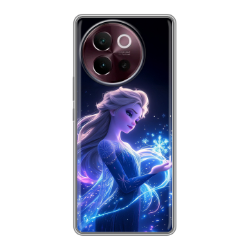 Силиконовый чехол на Vivo V40 Lite 5G с принтом Холодное сердце Frozen