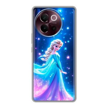 Силиконовый чехол на Vivo V40 Lite 5G с принтом Холодное сердце Frozen