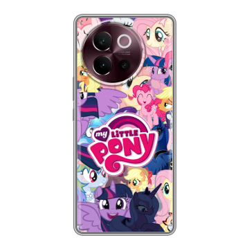 Силиконовый чехол на Vivo V40 Lite 5G с принтом My little pony Дружба чудо