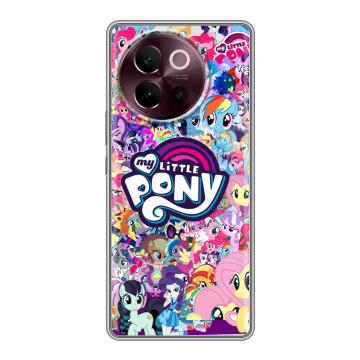 Силиконовый чехол на Vivo V40 Lite 5G с принтом My little pony Дружба чудо