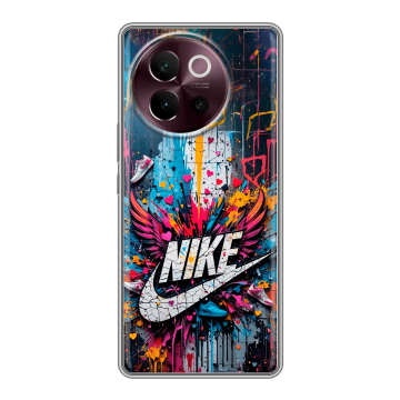 Силиконовый чехол на Vivo V40 Lite 5G с принтом Nike Найк