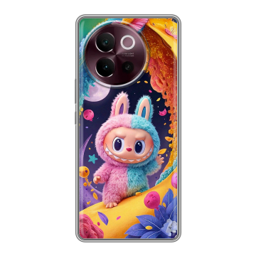Силиконовый чехол на Vivo V40 Lite 5G с принтом Labubu Лабубу