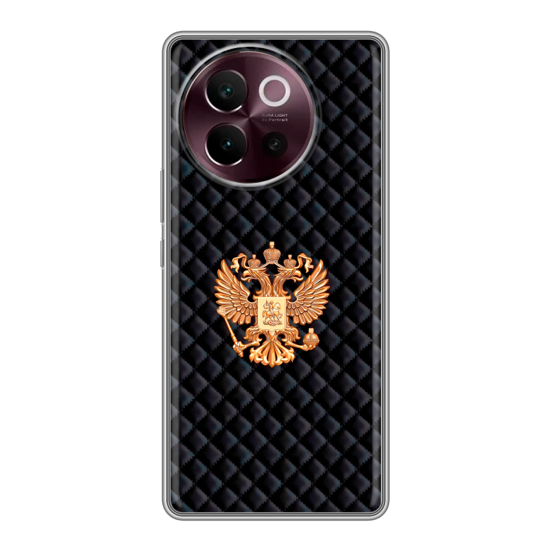 Силиконовый чехол на Vivo V40 Lite 5G с принтом Герб России принт Силиконовый чехол на Vivo V40 Lite 5G с принтом Герб России принт