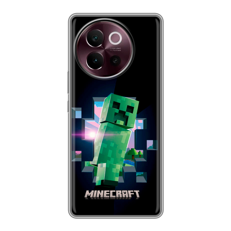 Силиконовый чехол на Vivo V40 Lite 5G с принтом Майнкрафт Minecraft Силиконовый чехол на Vivo V40 Lite 5G с принтом Майнкрафт Minecraft