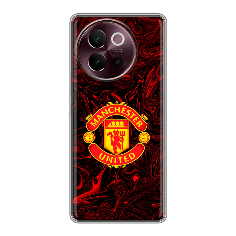 Силиконовый чехол на Vivo V40 Lite 5G с принтом Manchester United Силиконовый чехол на Vivo V40 Lite 5G с принтом Manchester United