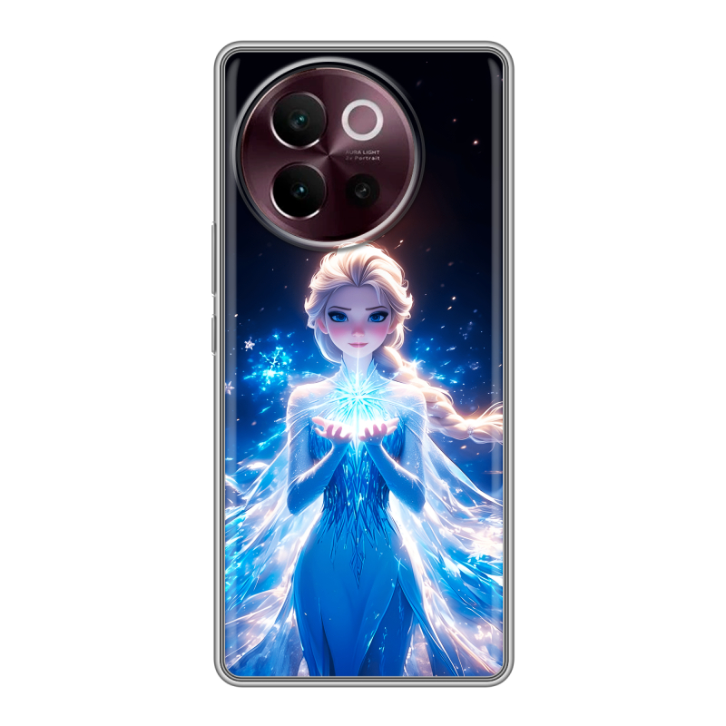 Силиконовый чехол на Vivo V40 Lite 5G с принтом Холодное сердце Frozen Силиконовый чехол на Vivo V40 Lite 5G с принтом Холодное сердце Frozen