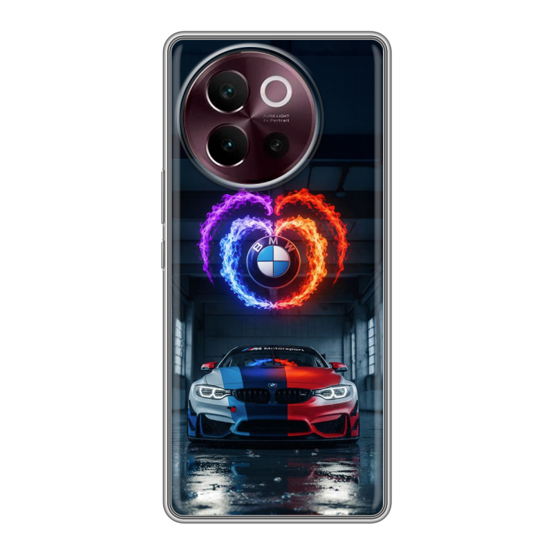 Силиконовый чехол на Vivo V40 Lite 5G с принтом BMW БМВ Силиконовый чехол на Vivo V40 Lite 5G с принтом BMW БМВ