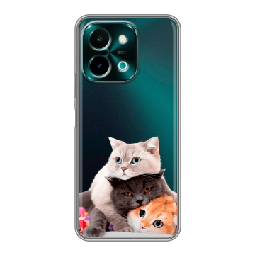 Силиконовый чехол на Vivo Y28 с принтом Кошки Силиконовый чехол на Vivo Y28 с принтом Кошки