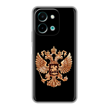 Силиконовый чехол на Vivo Y28 с принтом Герб России золотой Силиконовый чехол на Vivo Y28 с принтом Герб России золотой