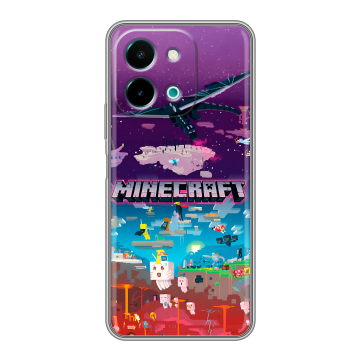 Силиконовый чехол на Vivo Y28 с принтом Майнкрафт Minecraft