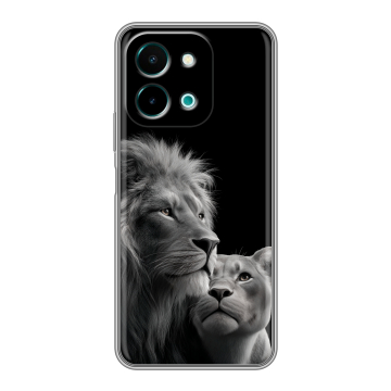 Силиконовый чехол на Vivo Y28 с принтом Лев кошки Силиконовый чехол на Vivo Y28 с принтом Лев кошки