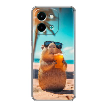 Силиконовый чехол на Vivo Y28 с принтом Капибара Силиконовый чехол на Vivo Y28 с принтом Капибара