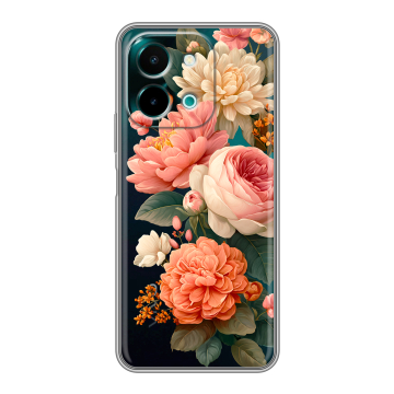 Силиконовый чехол на Vivo Y28 с принтом цветы Силиконовый чехол на Vivo Y28 с принтом цветы