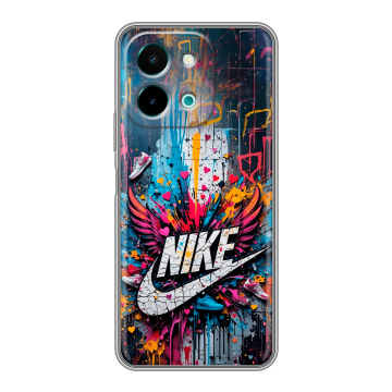 Силиконовый чехол на Vivo Y28 с принтом Nike Найк