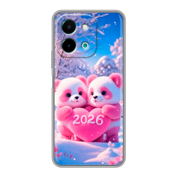 Силиконовый чехол на Vivo Y28 с принтом Новый год Силиконовый чехол на Vivo Y28 с принтом Новый год